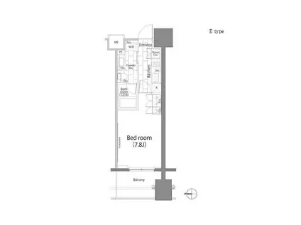 パークハビオ平河町(1K/5階)の間取り写真
