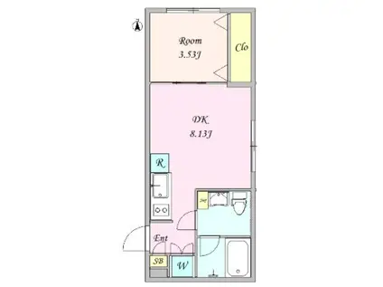 ホープ中野(1LDK/1階)の間取り写真