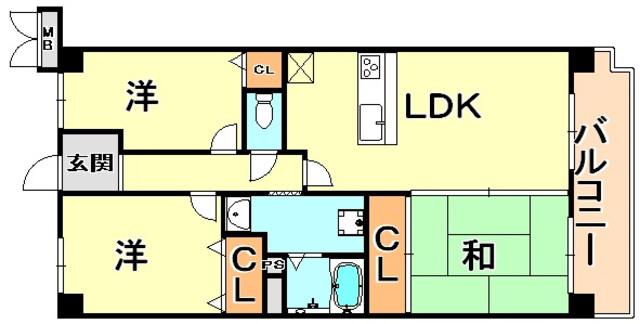 グレーシィ須磨アルテピアII番館(3LDK/12階)の間取り写真