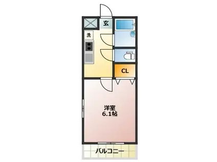 シャトーS&T(1K/2階)の間取り写真