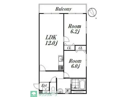 メゾンヴェルデ(2LDK/2階)の間取り写真