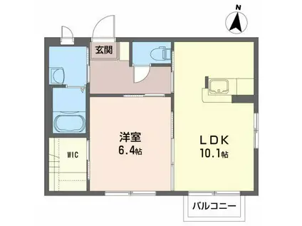 シャーメゾン青葉II(1LDK/2階)の間取り写真