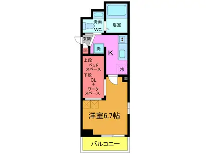 GAIAI(1SK/1階)の間取り写真