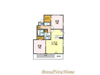 オークブレスII(2LDK/1階)の間取り写真