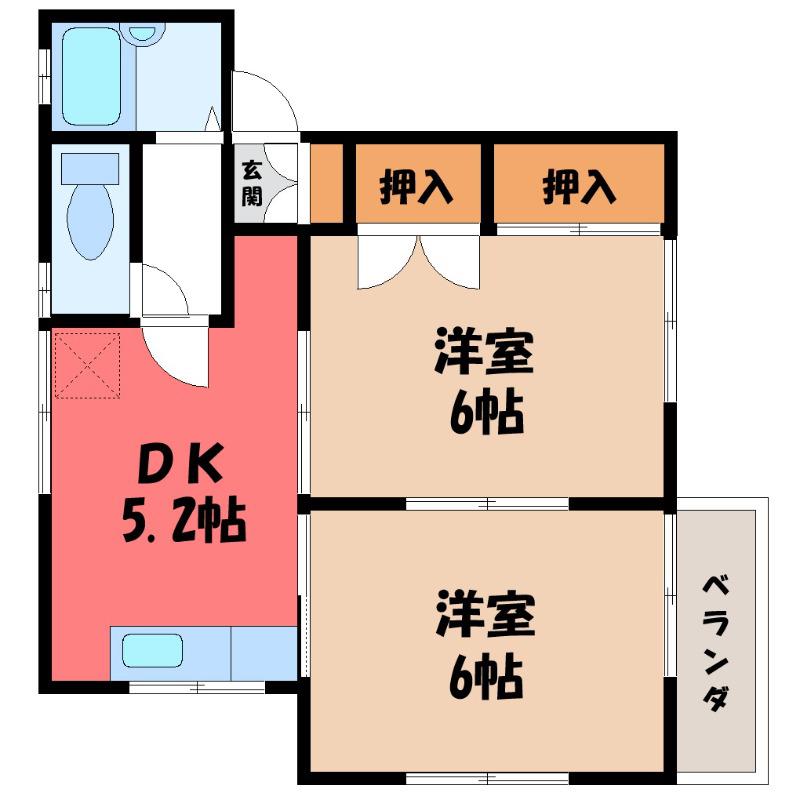 エミネントハイツ(2DK/2階)の間取り写真