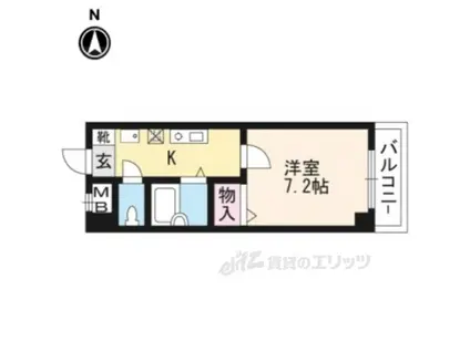 ハイツグリーンハーモニー2(1K/2階)の間取り写真