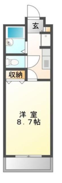 ビエンフェオークラII(1K/4階)の間取り写真