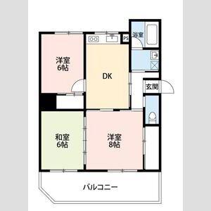 エスポワール小野(3DK/3階)の間取り写真