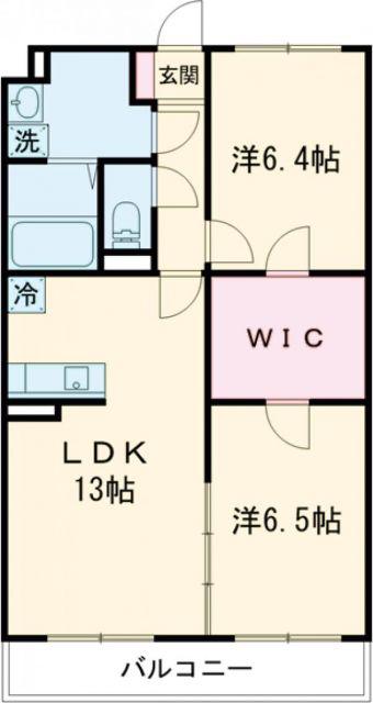 グランヴィータA棟(2LDK/1階)の間取り写真
