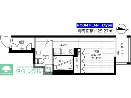 グランドコンシェルジュ都立大学(ワンルーム/2階)の間取り写真
