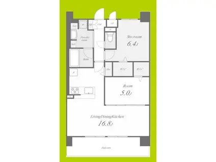 フェンテイーストII(1SLDK/2階)の間取り写真