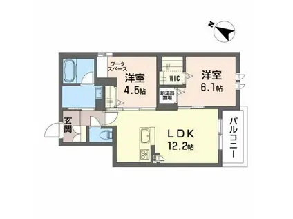 リオール(2LDK/1階)の間取り写真