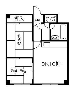 グリーンハイツ(2DK/2階)の間取り写真