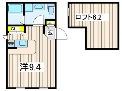 プリマガーデン弐番館(ワンルーム/2階)の間取り写真