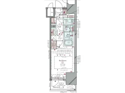 コンシェリア KAWASAKI THE PREMIUM(1K/13階)の間取り写真
