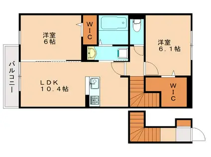 グランエスコートII(2LDK/2階)の間取り写真