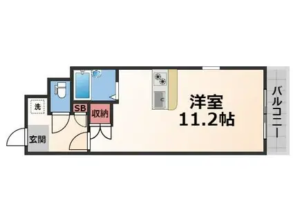 リュミエールイースト(ワンルーム/2階)の間取り写真