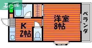 ファンテイル青江(1K/3階)の間取り写真