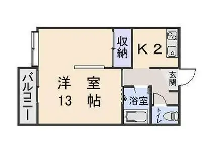 メルヴェイユM(2K/2階)の間取り写真