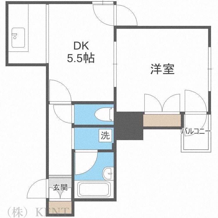 αNEXT二十四軒(1DK/4階)の間取り写真