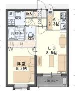 VILLA NOV(1LDK/1階)の間取り写真