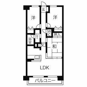 ダイアパレスライブシティ船橋(3LDK/10階)の間取り写真