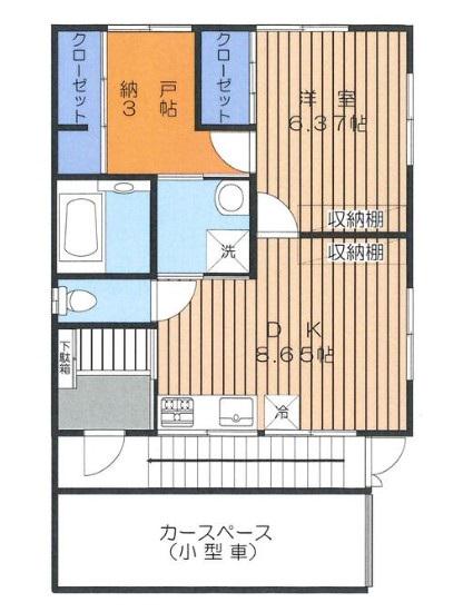 岸田ハウス(1SDK/2階)の間取り写真