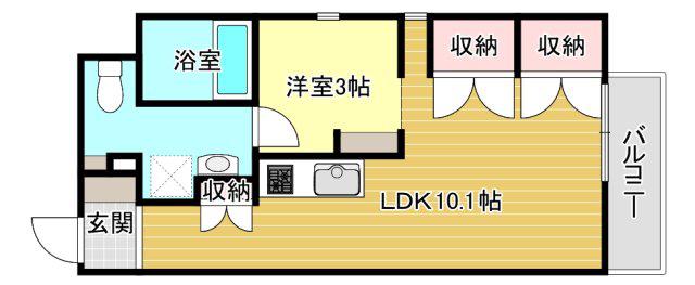 アルコ14(ワンルーム/9階)の間取り写真