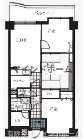 信開ダイナスティ浅野川 キングス(3LDK/6階)の間取り写真
