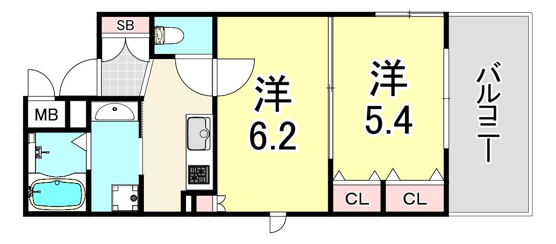 プレサンス昭和通ESRISE(2K/12階)の間取り写真