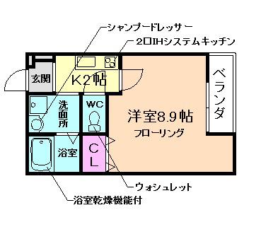 マノワールII番館(1K/3階)の間取り写真
