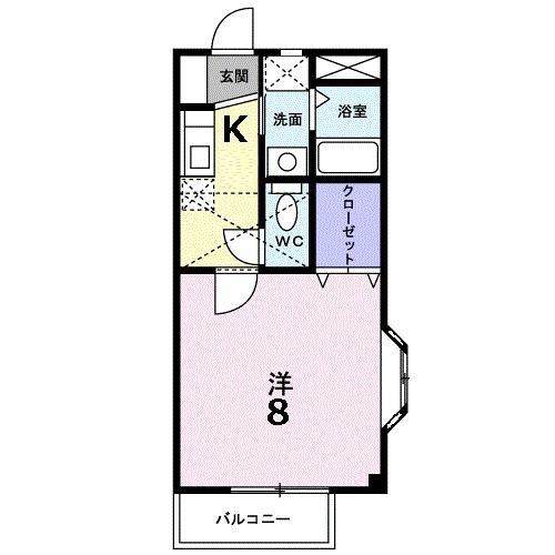 アグリーアブル(1K/2階)の間取り写真