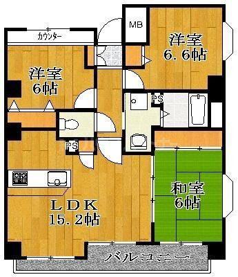 ラ・パラドール中山(3LDK/4階)の間取り写真