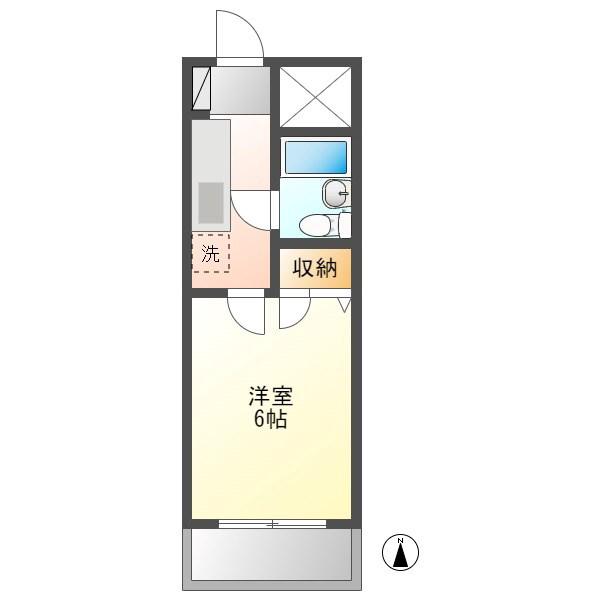 サンシャイン森山(1K/2階)の間取り写真