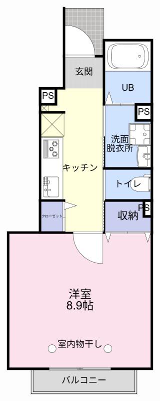 サープラスあおい(1K/1階)の間取り写真