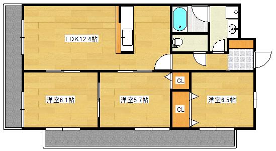 プロスペリティNAKAMURA(3LDK/5階)の間取り写真