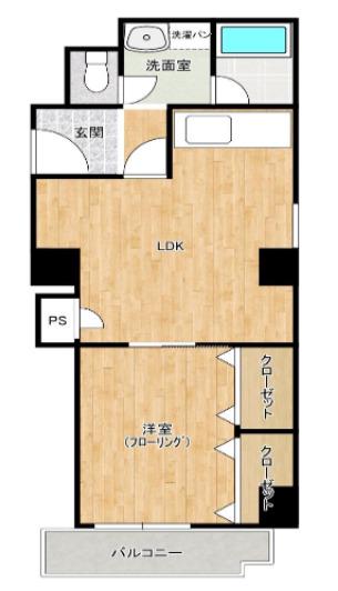 ルプリーズ天王寺(1LDK/7階)の間取り写真
