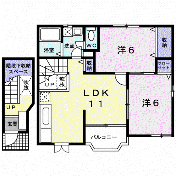 トッティー(2LDK/2階)の間取り写真