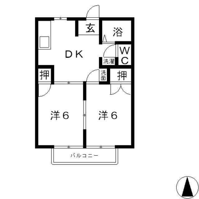 FLAT 6(1LDK/1階)の間取り写真