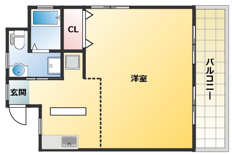 ライオンズマンション神戸元町(1K/10階)の間取り写真