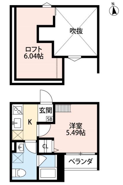 LA CHOU CHOU(1K/2階)の間取り写真