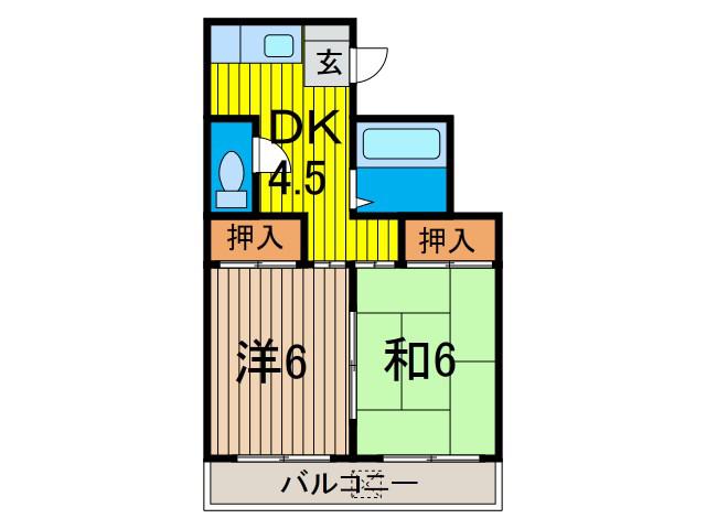 藤マンション(2DK/2階)の間取り写真