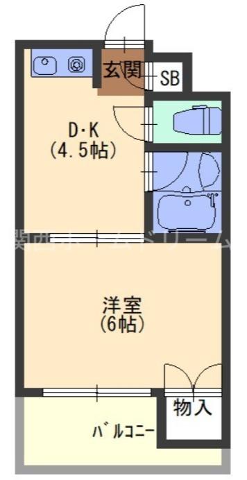 エステートTSUKUI(1DK/2階)の間取り写真