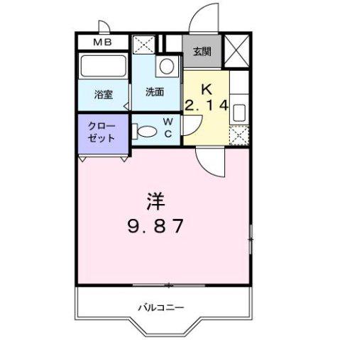 ネオ プリムローズ(1K/1階)の間取り写真