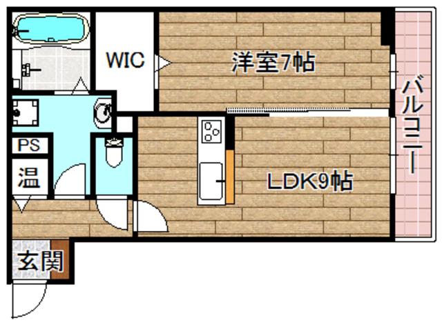 アダージョ富田(1LDK/1階)の間取り写真
