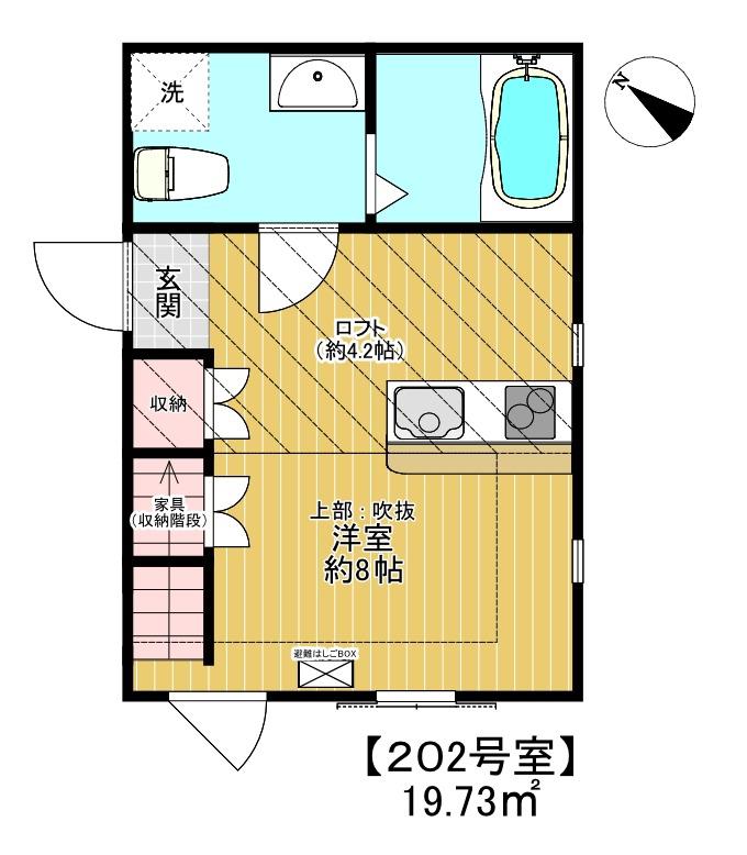 PRIMA長崎(ワンルーム/2階)の間取り写真
