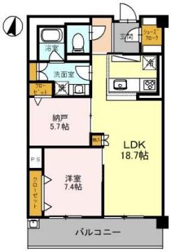 シー・クリサンス西岡本(2LDK/3階)の間取り写真