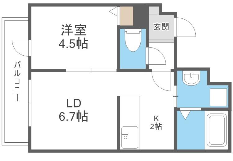 フレンズひばりが丘(1LDK/4階)の間取り写真