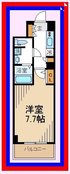 メイクスデザイン府中(1K/5階)の間取り写真
