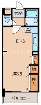 フォルテ砂山南(1DK/3階)の間取り写真
